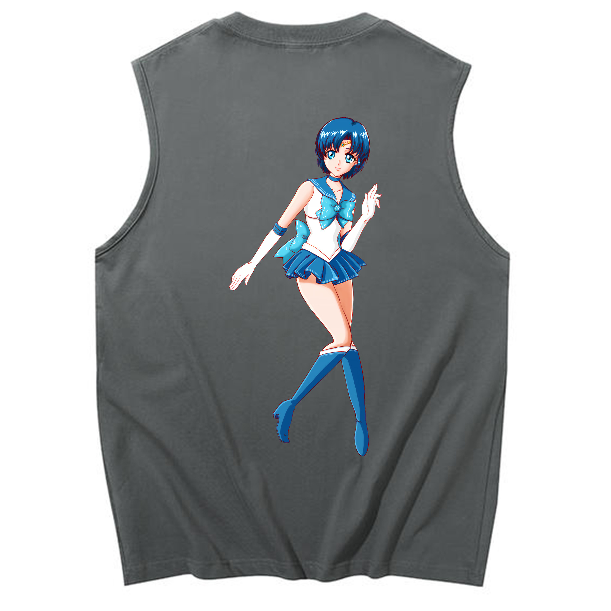 （画像用） 美少女戦士セーラームーン 水野 亜美 みずの あみ Sailor Moon Mizuno Ami コットン100％タンクトップ（背面プリント）